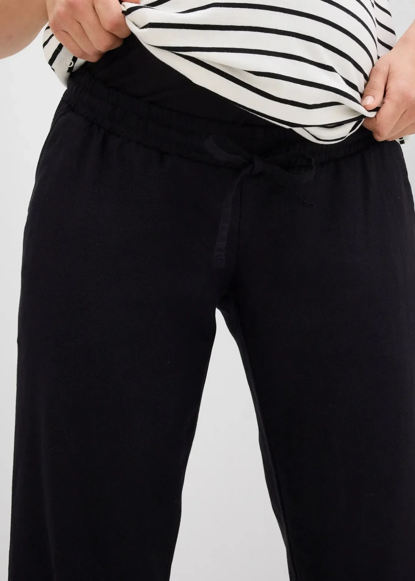 bonprix Pantalon de grossesse en lin majoritaire, droit|Femme Femme Enceinte