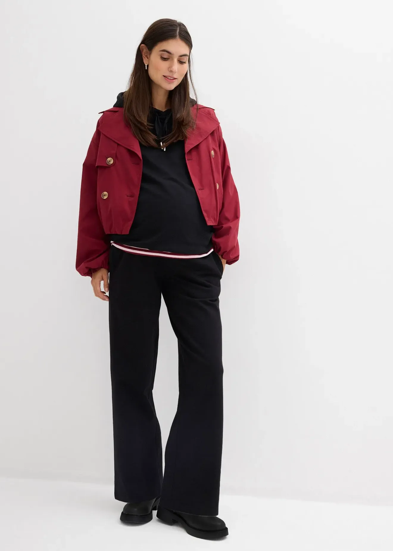 bonprix Pantalon de grossesse 2en1 à bande ventrale réglable|Femme Femme Enceinte