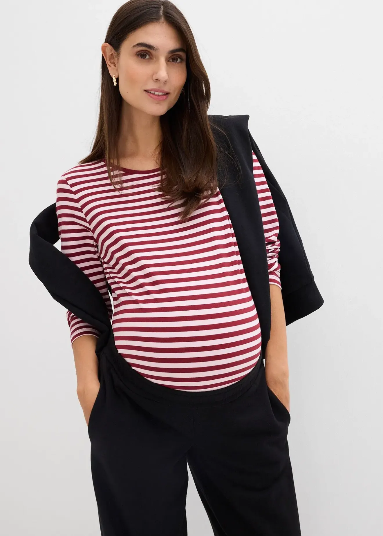 bonprix Pantalon de grossesse 2en1 à bande ventrale réglable|Femme Femme Enceinte