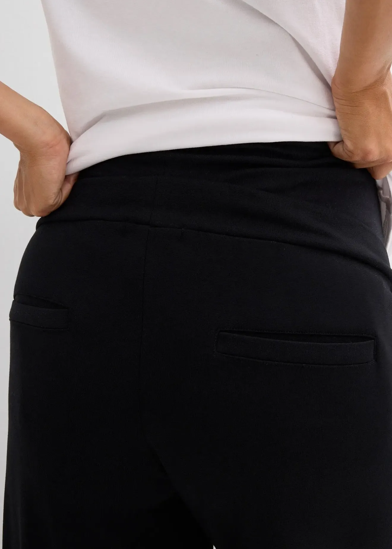 bonprix Pantalon de grossesse en jersey milano, jambe large|Femme Femme Enceinte