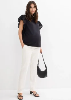 bonprix Pantalon de grossesse élégant avec jambe droite|Femme Femme Enceinte