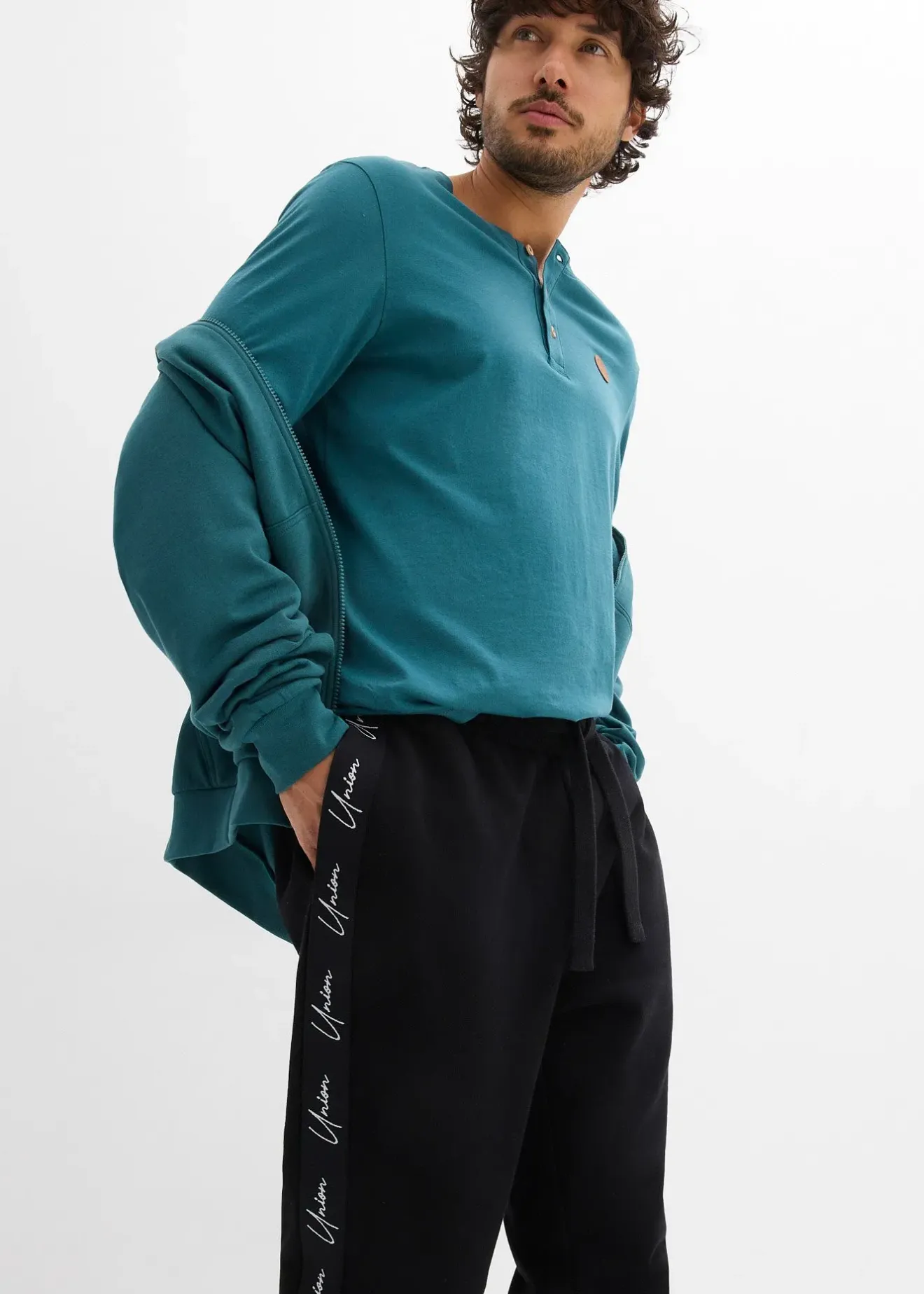 bonprix Pantalon de jogging 100% coton, loose|Homme Vêtements De Sport|Sweats