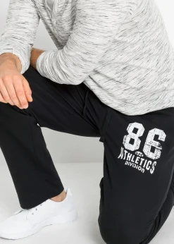bonprix Pantalon de jogging avec détails sportifs, 100% coton|Homme Vêtements De Sport|Sweats