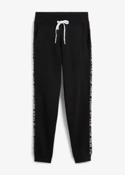 bonprix Pantalon de jogging avec finitions bord-côtes et imprimé|Femme Sweats|Pantalons