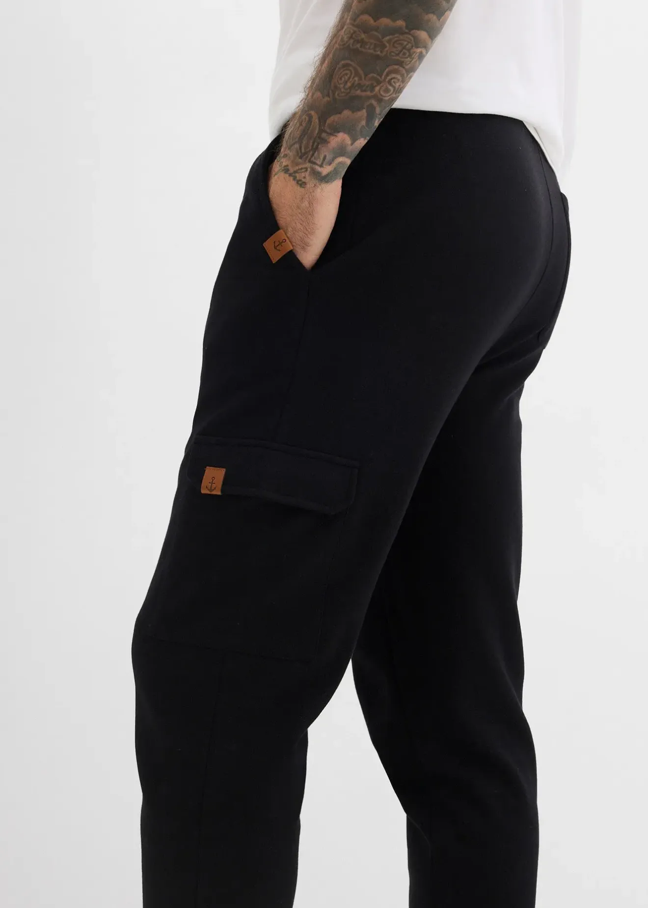 bonprix Pantalon de jogging cargo 100% coton|Homme Vêtements De Sport|Sweats