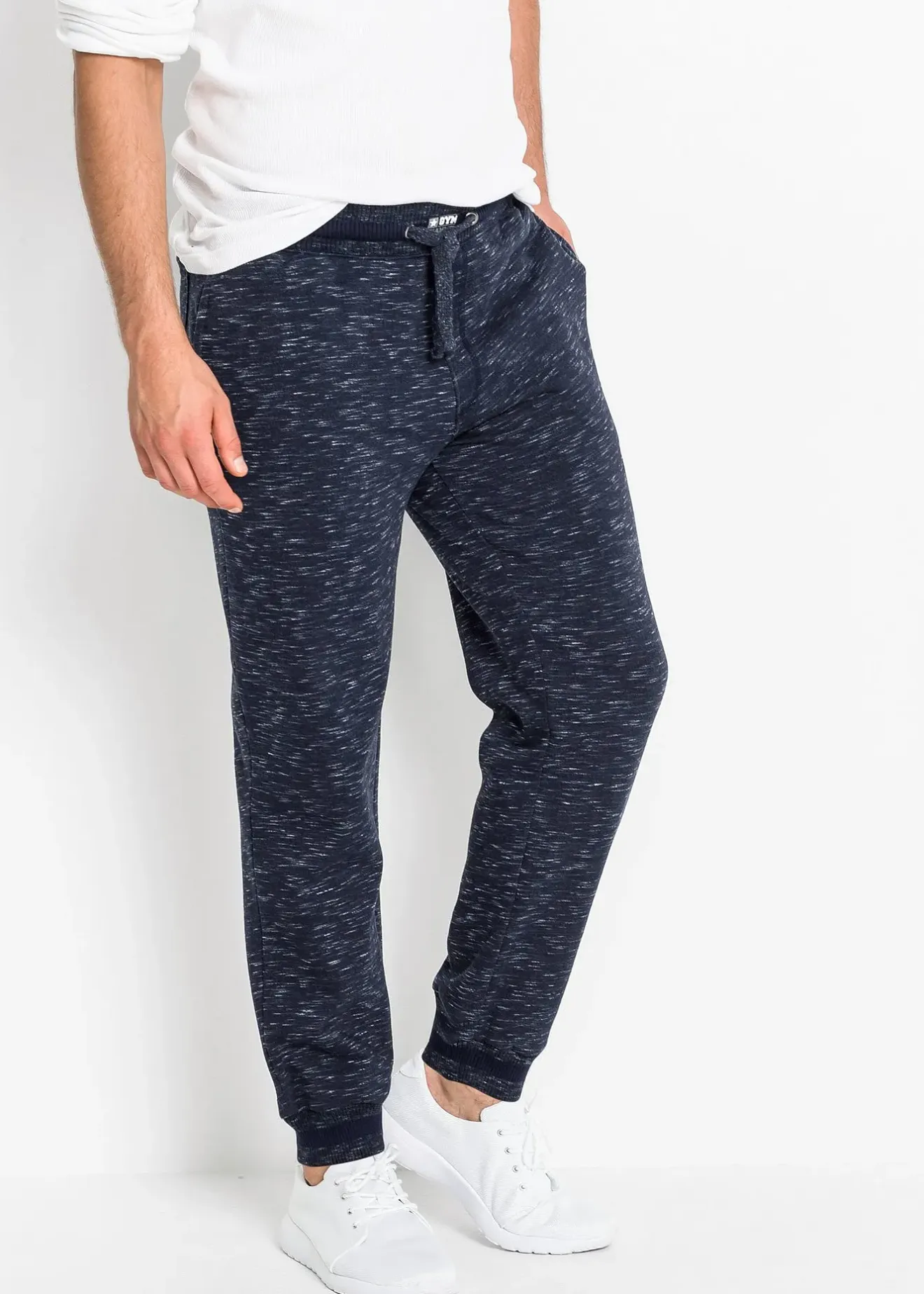 Homme bonprix Vêtements De Sport|Sweats|Pantalon de jogging chiné à finitions côtelées