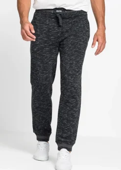 bonprix Pantalon de jogging chiné à finitions côtelées|Homme Vêtements De Sport|Sweats
