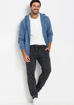 bonprix Pantalon de jogging chiné à finitions côtelées|Homme Vêtements De Sport|Sweats