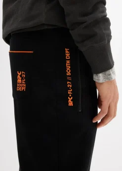 bonprix Pantalon de jogging en coton avec poches zippées pratiques|Homme Vêtements De Sport|Sweats