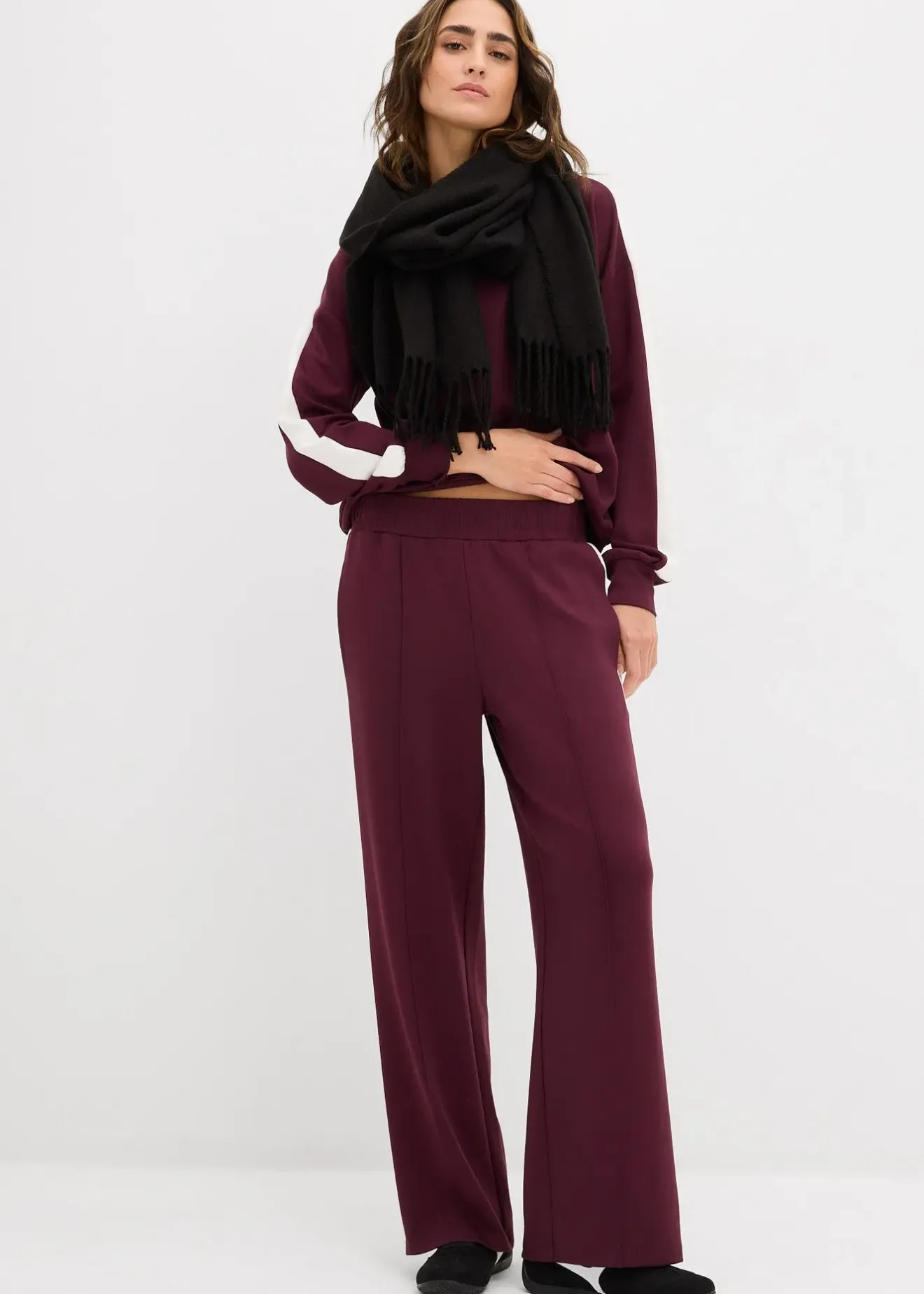 Femme bonprix Sweats|Pantalons|Pantalon de jogging en interlock