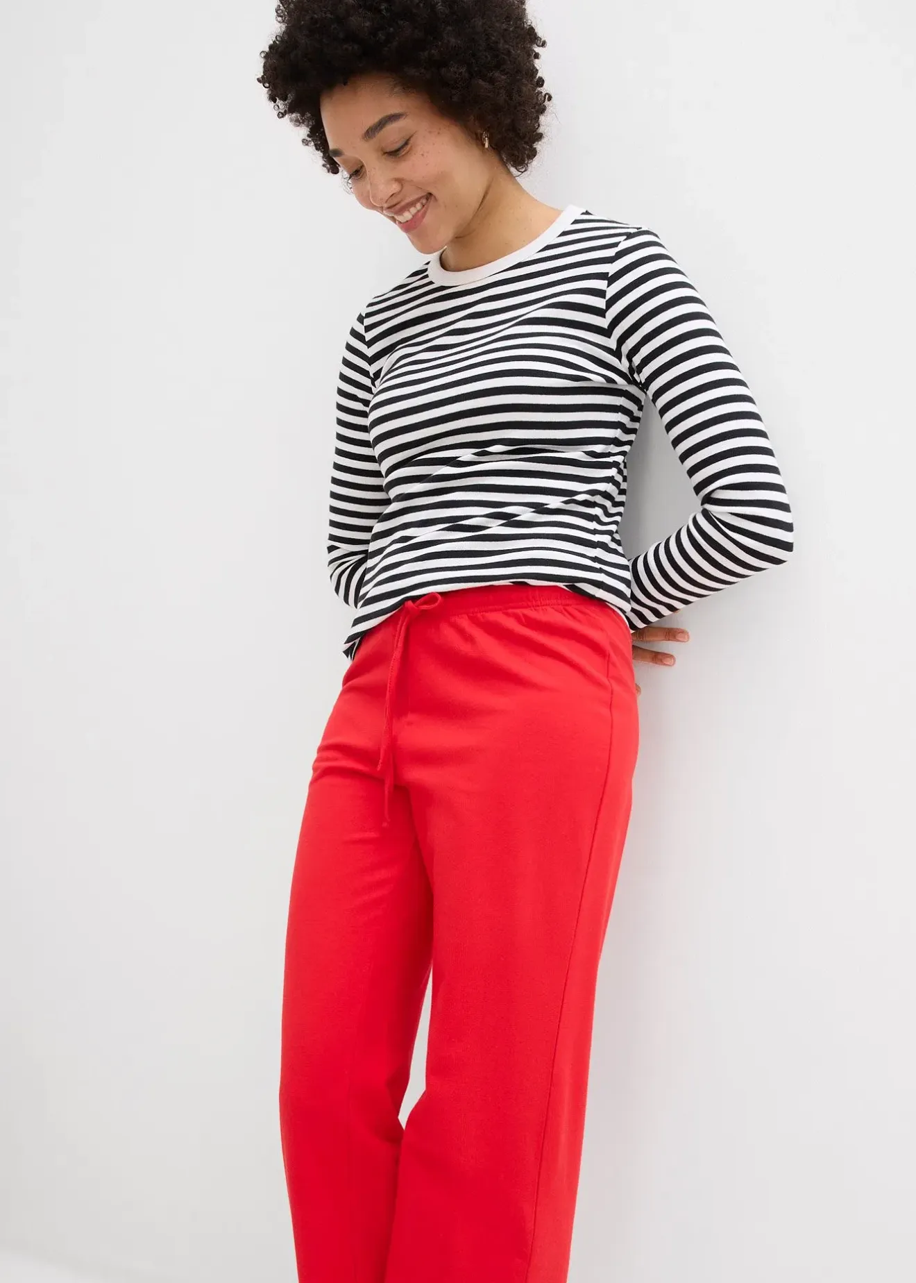 Femme bonprix Basiques|Sweats|Pantalon de jogging large 100% coton