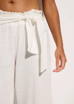 bonprix Pantalon de plage en gaze de coton, longueur 3/4|Femme Vêtements De Plage|Pantalons