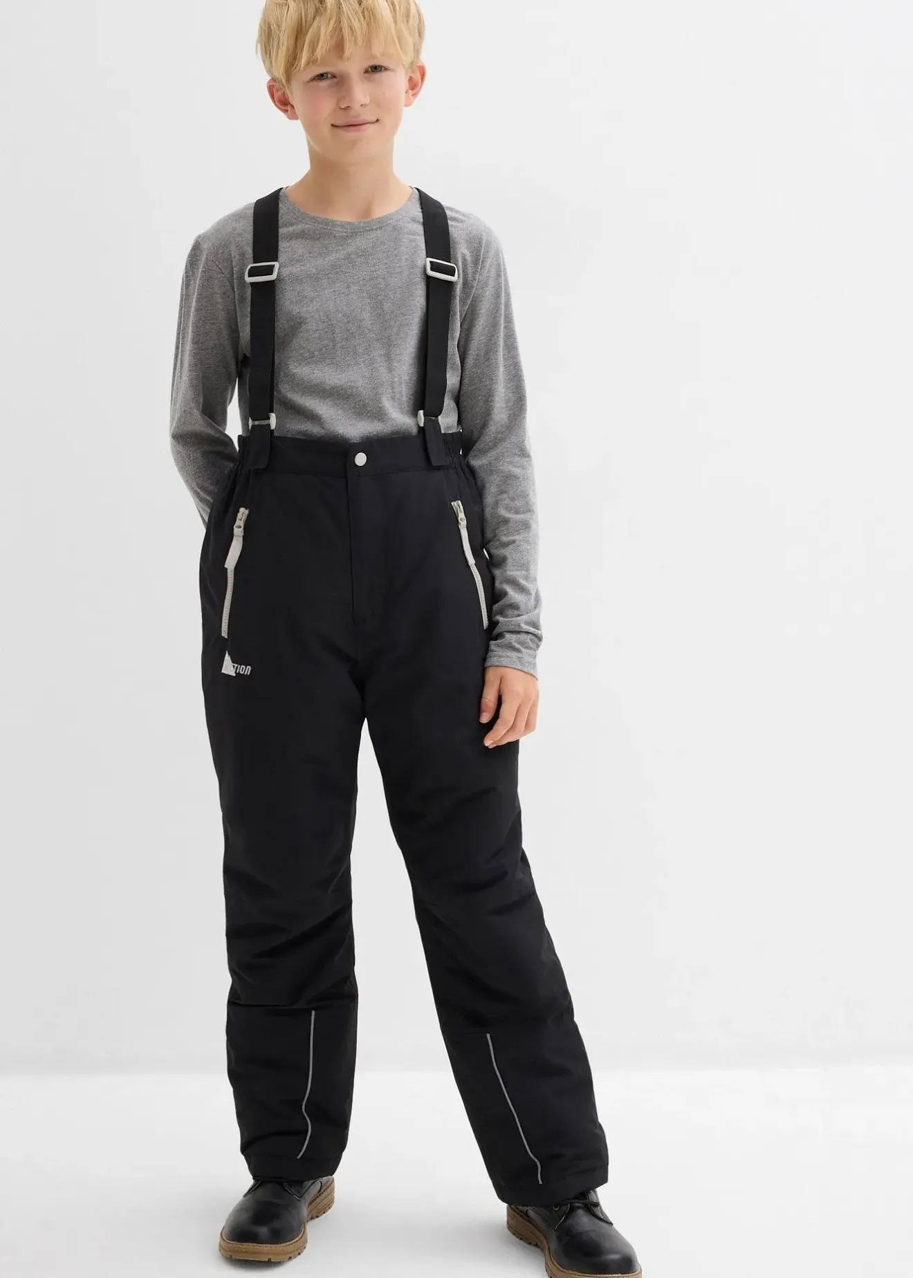 Enfant bonprix Vêtements Enfant|Garçons 9-16 Ans·Vestes Outdoor|Pantalon de ski imperméable à bretelles et détails réfléchissants