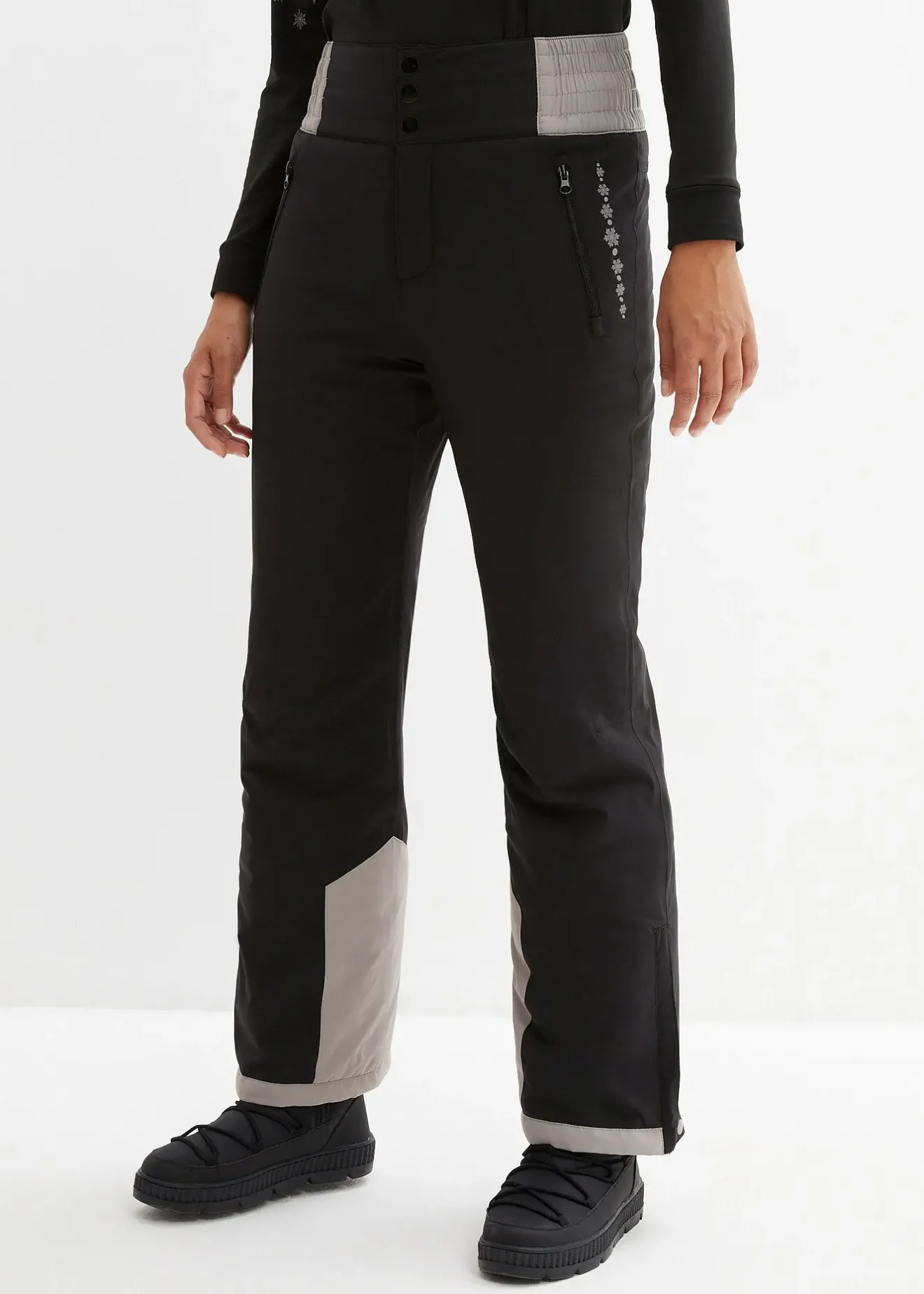 Femme bonprix Vêtements Thermiques|Vêtements De Plein Air|Pantalon de ski thermo fonctionnel coupe haute avec taille confortable, étanche, Straight