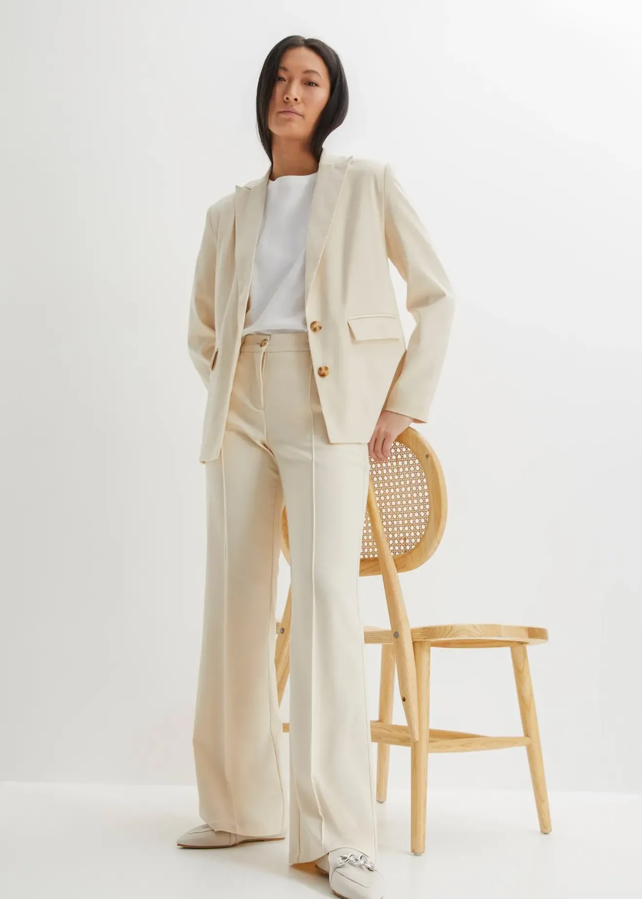 bonprix Pantalon de tailleur, coupe flare|Femme Pantalons