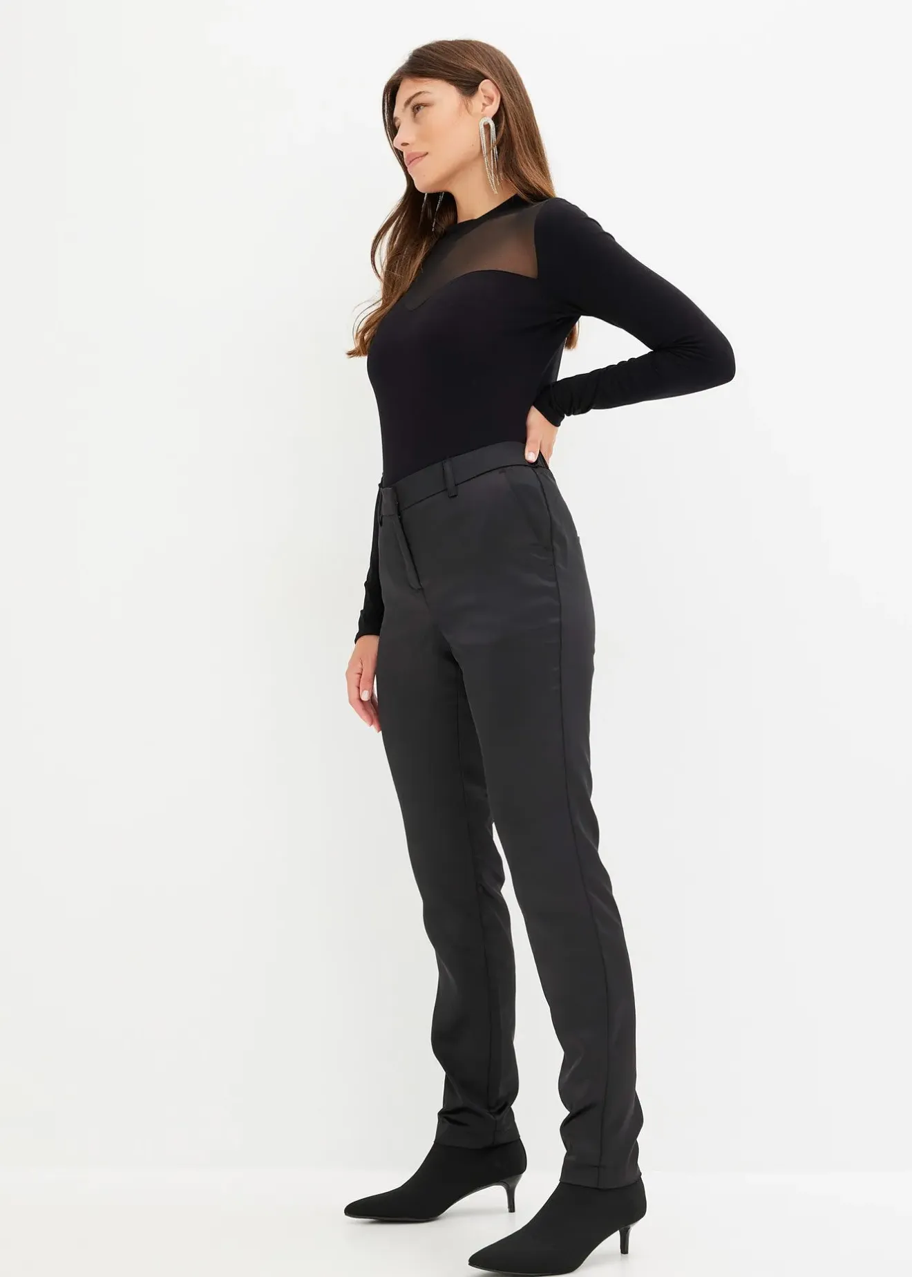bonprix Pantalon de tailleur en satin|Femme Mode Festive|Pantalons