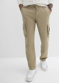 Homme bonprix Pantalons|Pantalon droit cargo, regular, à taille élastiquée