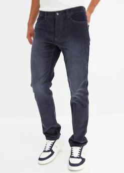 Homme bonprix Pantalons|Pantalon droit en velours côtelé extensible aspect délavé, regular