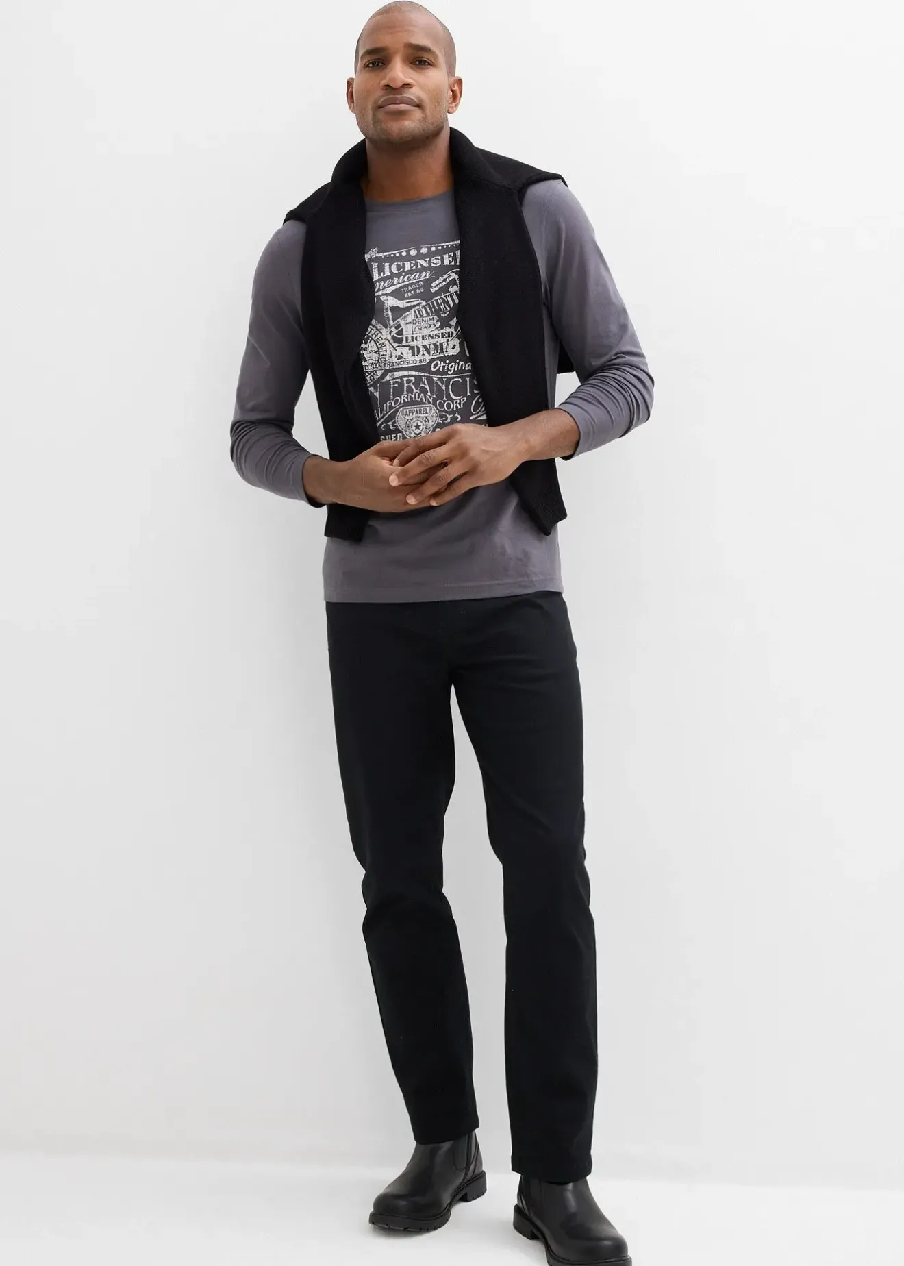 bonprix Pantalon droit et extensible, coupe classique|Homme Pantalons