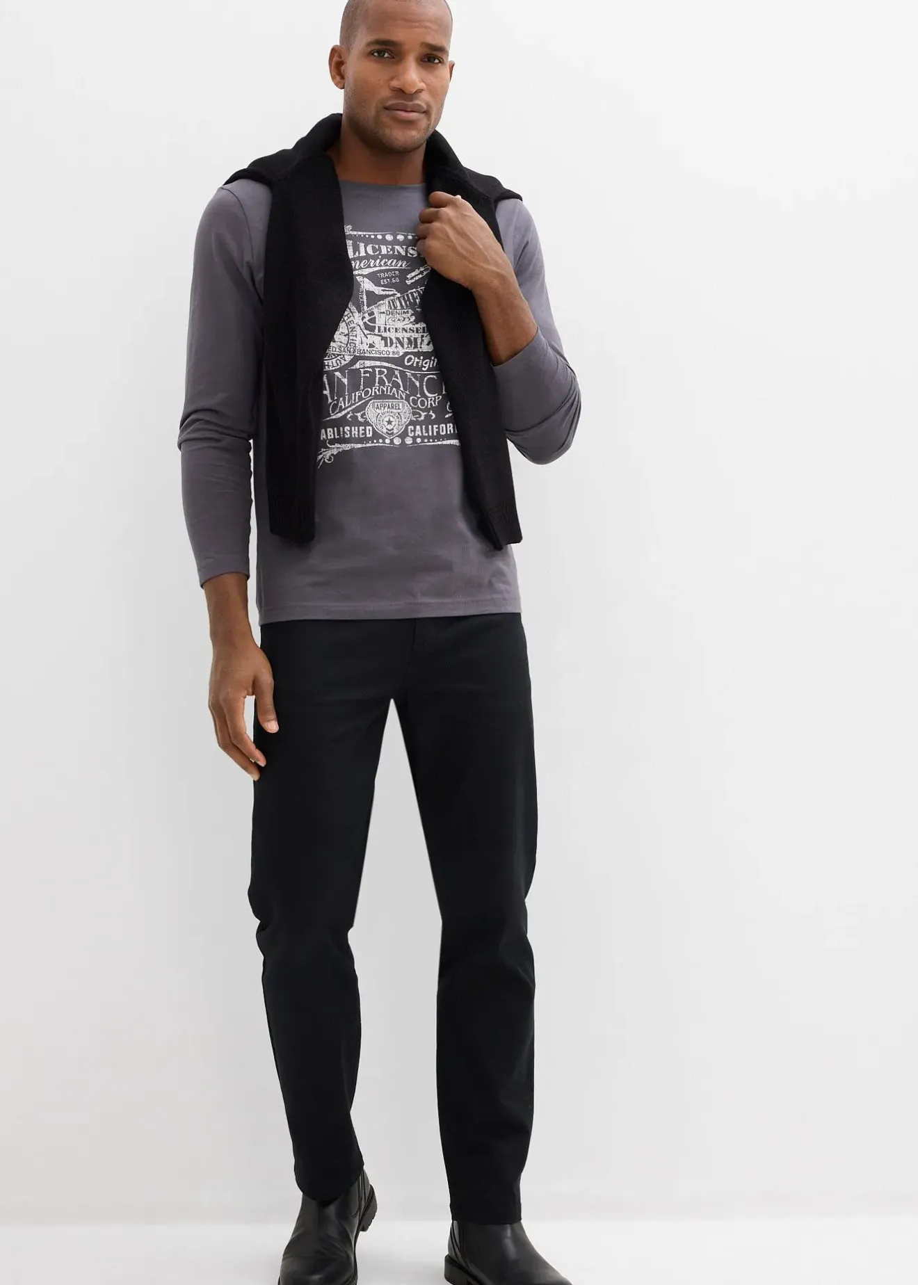 bonprix Pantalon droit et extensible, coupe classique|Homme Pantalons