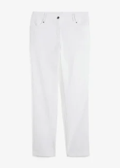 bonprix Pantalon droit extensible en bengaline, taille élastiquée|Femme Pantalons