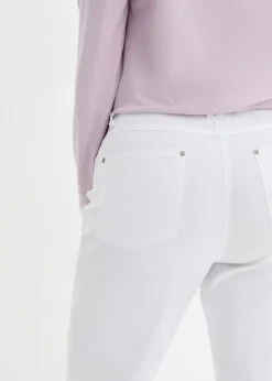 bonprix Pantalon droit extensible en bengaline, taille élastiquée|Femme Pantalons