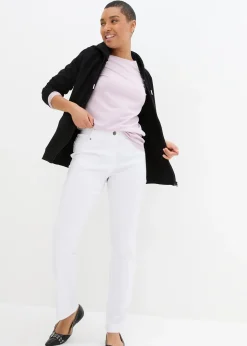 bonprix Pantalon droit extensible en bengaline, taille élastiquée|Femme Pantalons