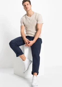 Homme bonprix Pantalons|Pantalon droit taille élastiquée en lin majoritaire, regular