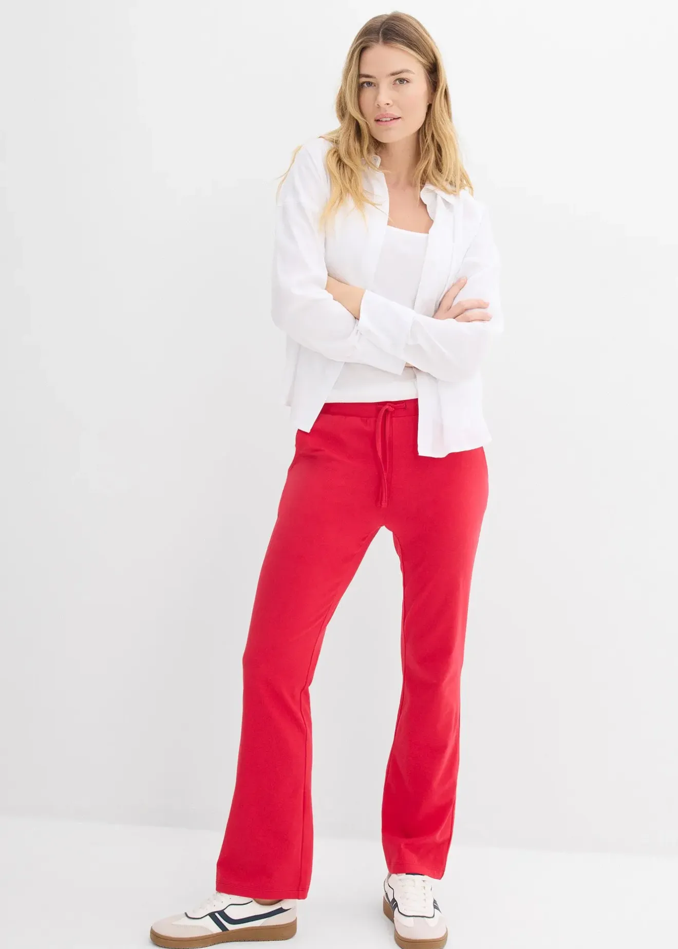 bonprix Pantalon en coton extensible|Femme Basiques|Pantalons