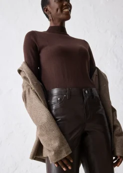 Femme bonprix Premium|Pantalons|Pantalon en cuir d’agneau nappa