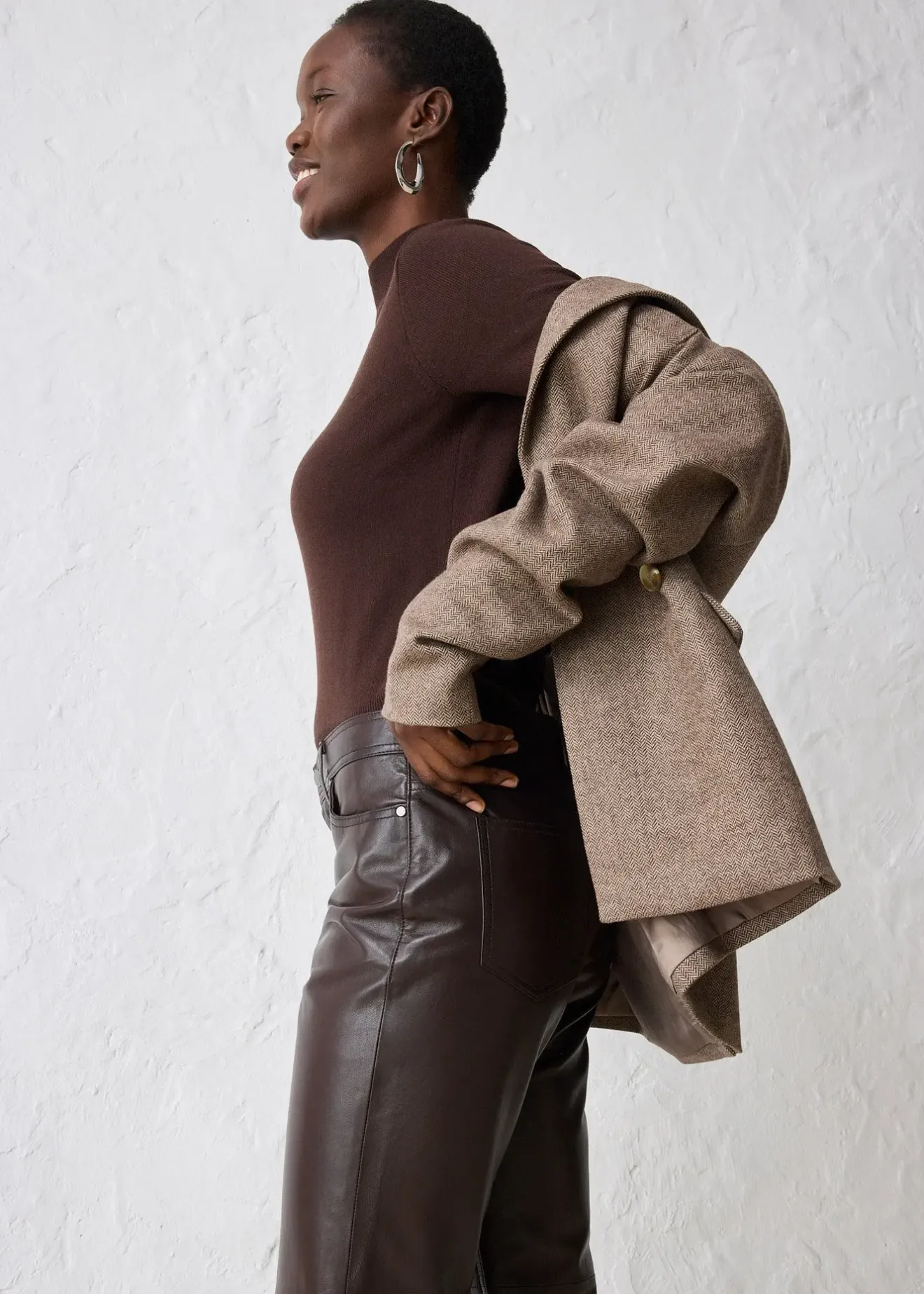 Femme bonprix Premium|Pantalons|Pantalon en cuir d’agneau nappa