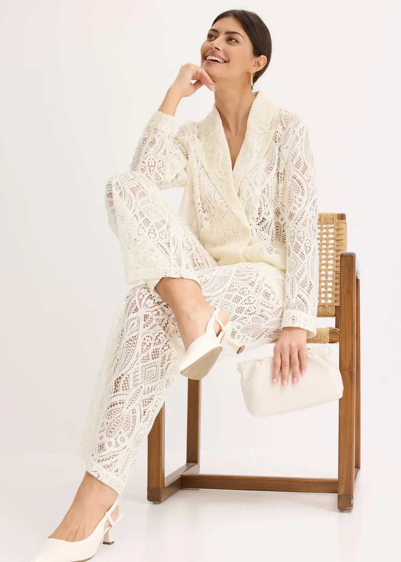 bonprix Pantalon en dentelle|Femme Pantalons