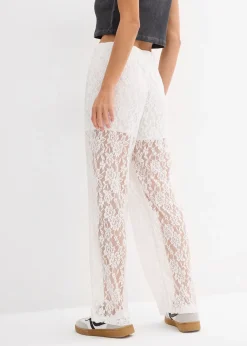 bonprix Pantalon en dentelle à taille élastiquée|Femme Pantalons