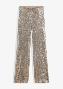 bonprix Pantalon en jersey à sequins|Femme Pantalons