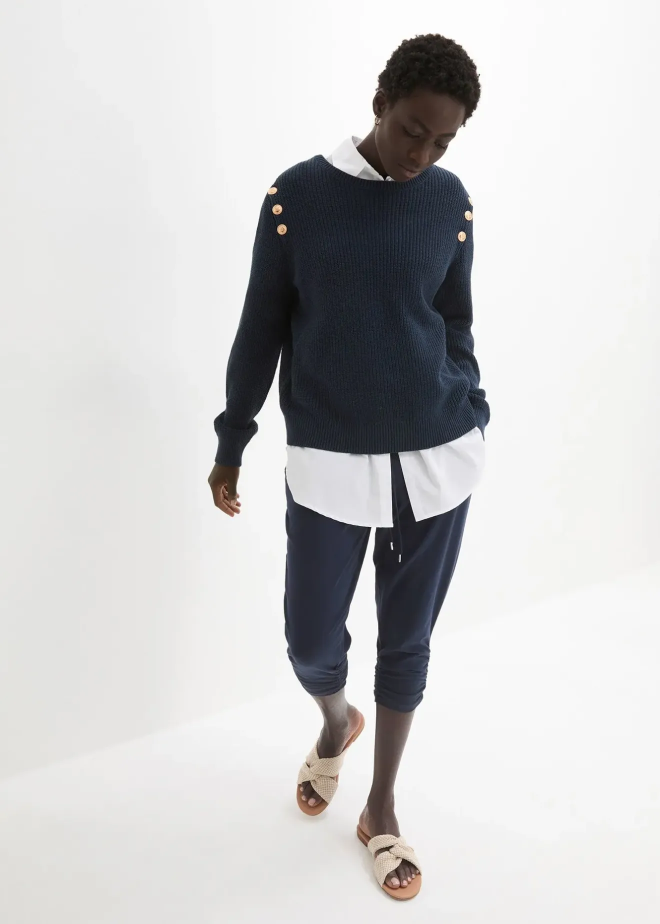 bonprix Pantalon en jersey coton|Femme Pantalons