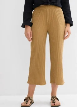 Femme bonprix Pantalons|Pantalon en jersey côtelé à taille élastiquée