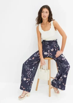 bonprix Pantalon en jersey de crêpe léger|Femme Pantalons