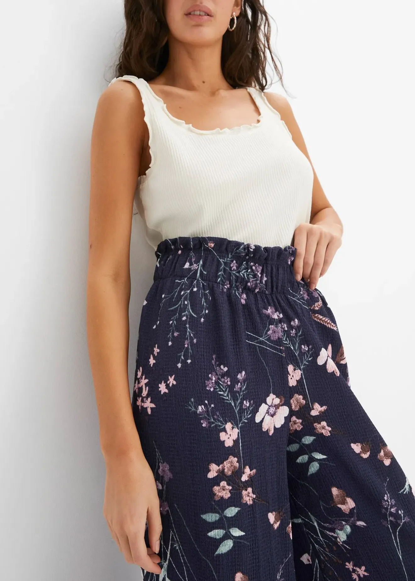 bonprix Pantalon en jersey de crêpe léger|Femme Pantalons