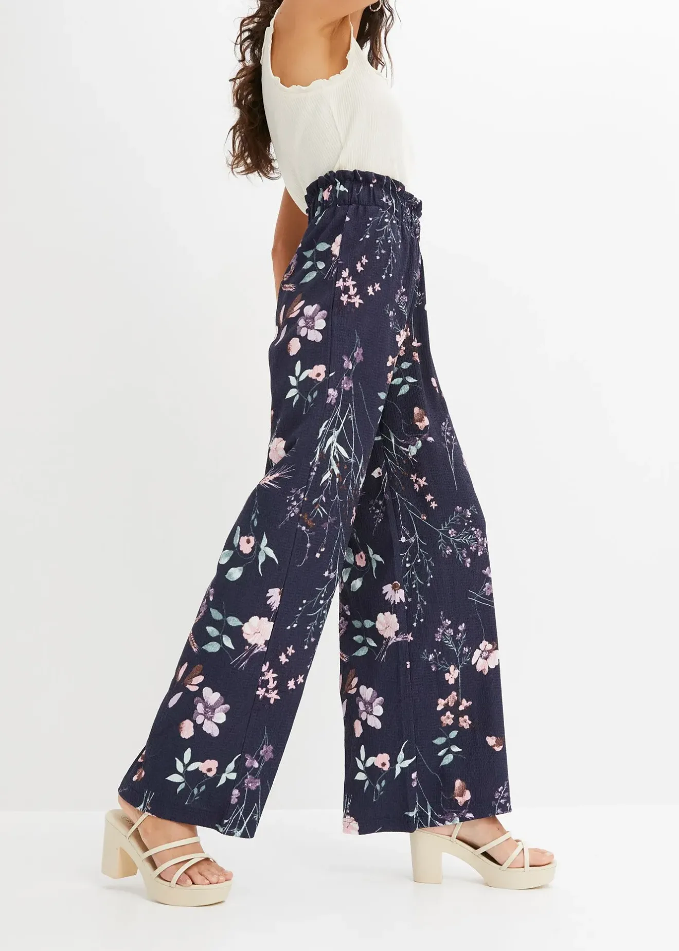 bonprix Pantalon en jersey de crêpe léger|Femme Pantalons