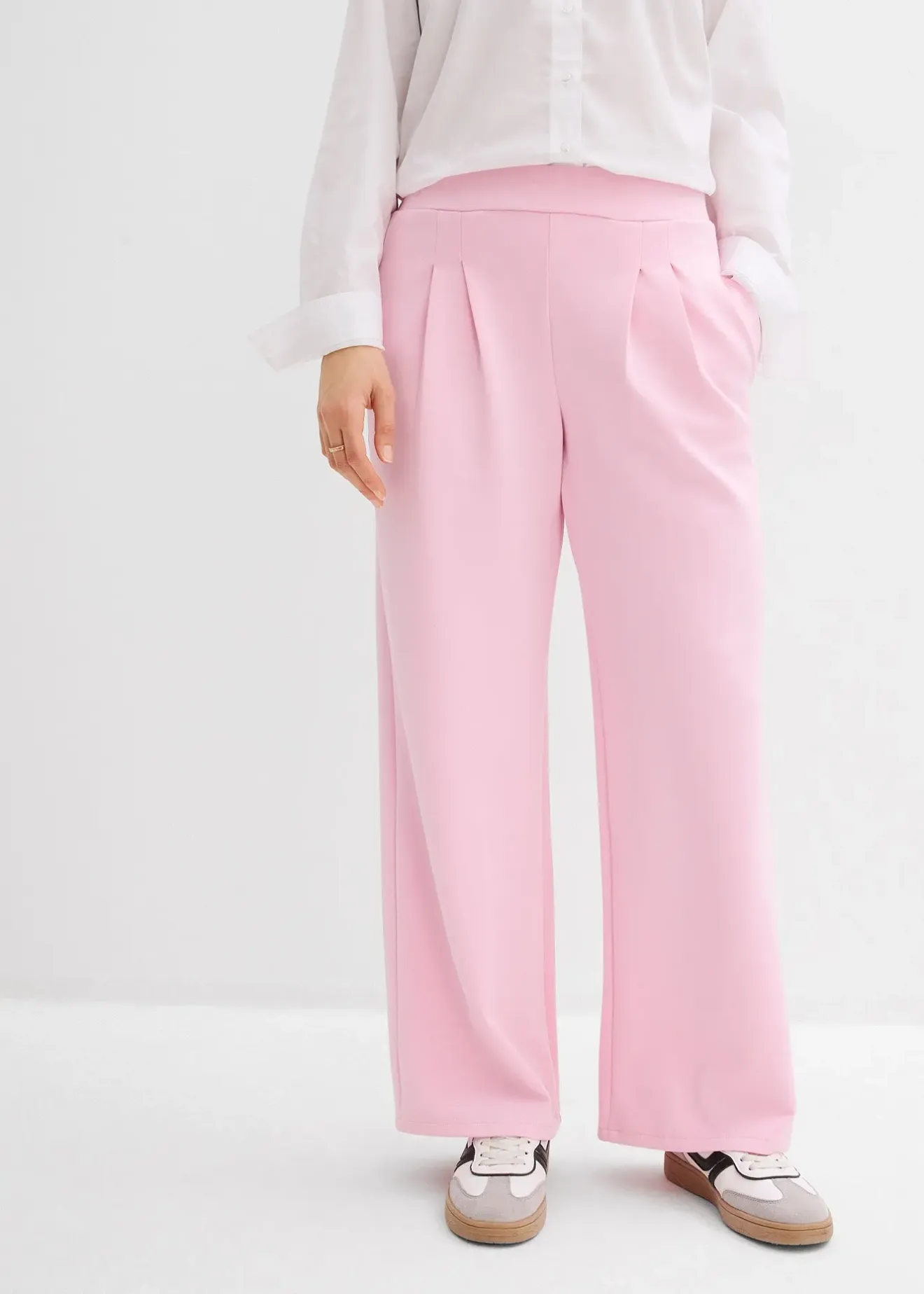Femme bonprix Sweats|Pantalons|Pantalon en jersey néoprène à pinces