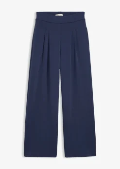 bonprix Pantalon en jersey néoprène à pinces|Femme Sweats|Pantalons