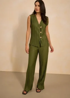 bonprix Pantalon en jersey plissé|Femme Pantalons