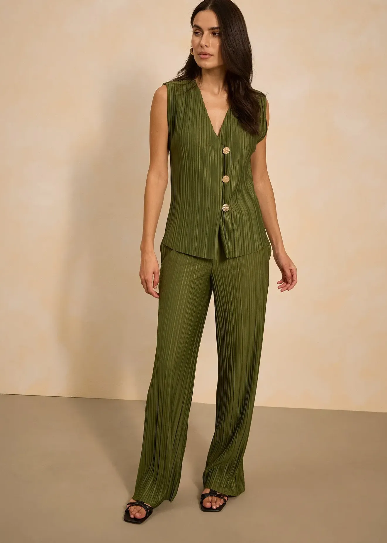 bonprix Pantalon en jersey plissé|Femme Pantalons