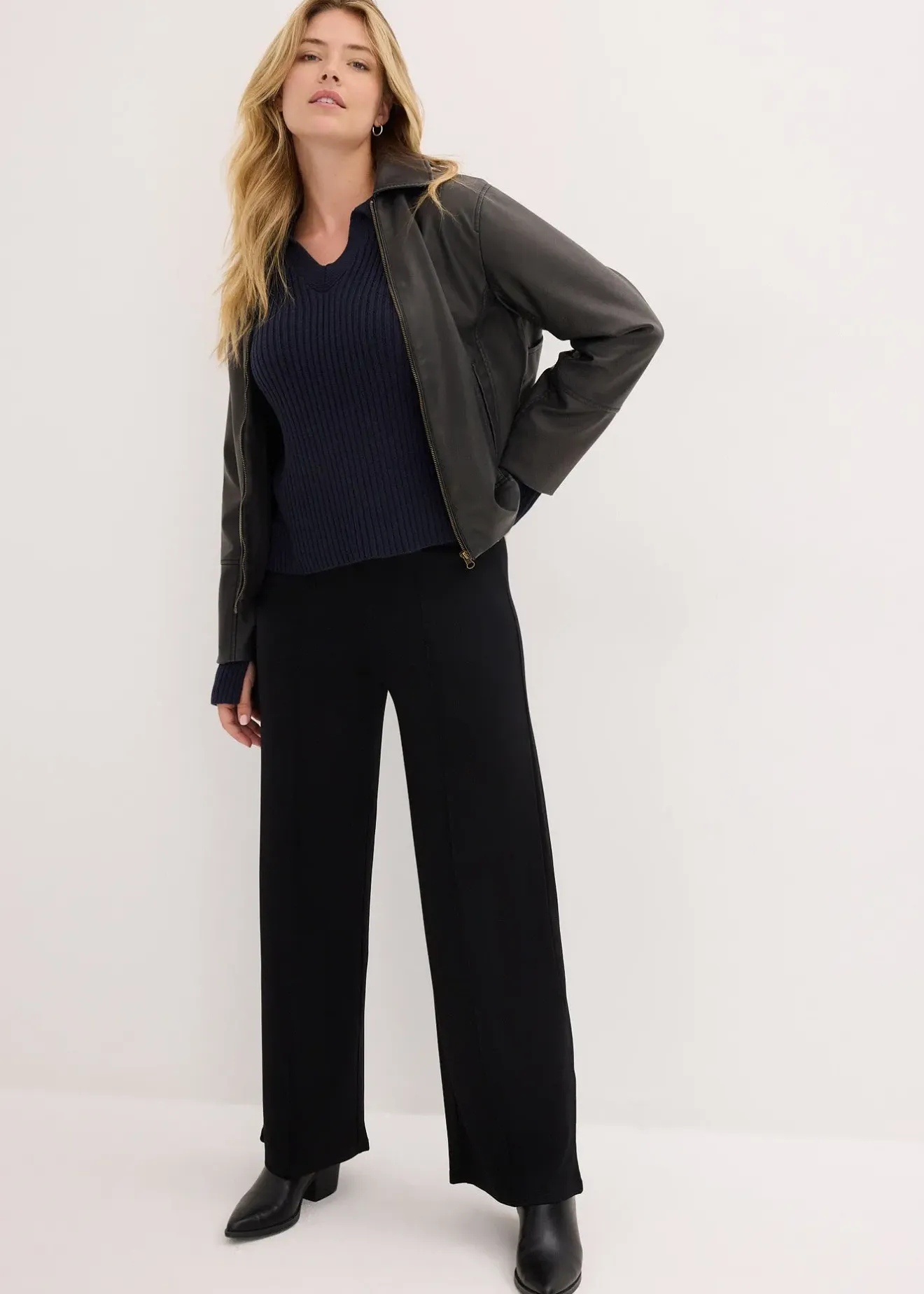 bonprix Pantalon en jersey Punto di Roma confortable|Femme Sweats|Pantalons
