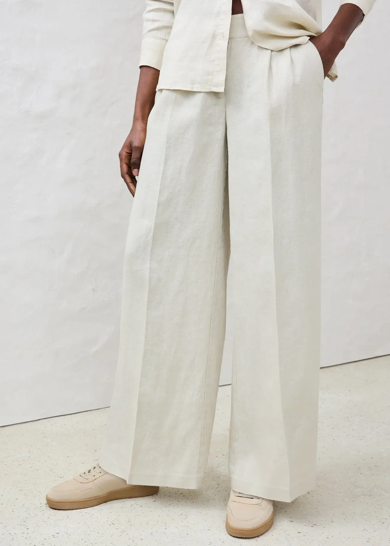 bonprix Pantalon en lin|Femme Premium|Pantalons