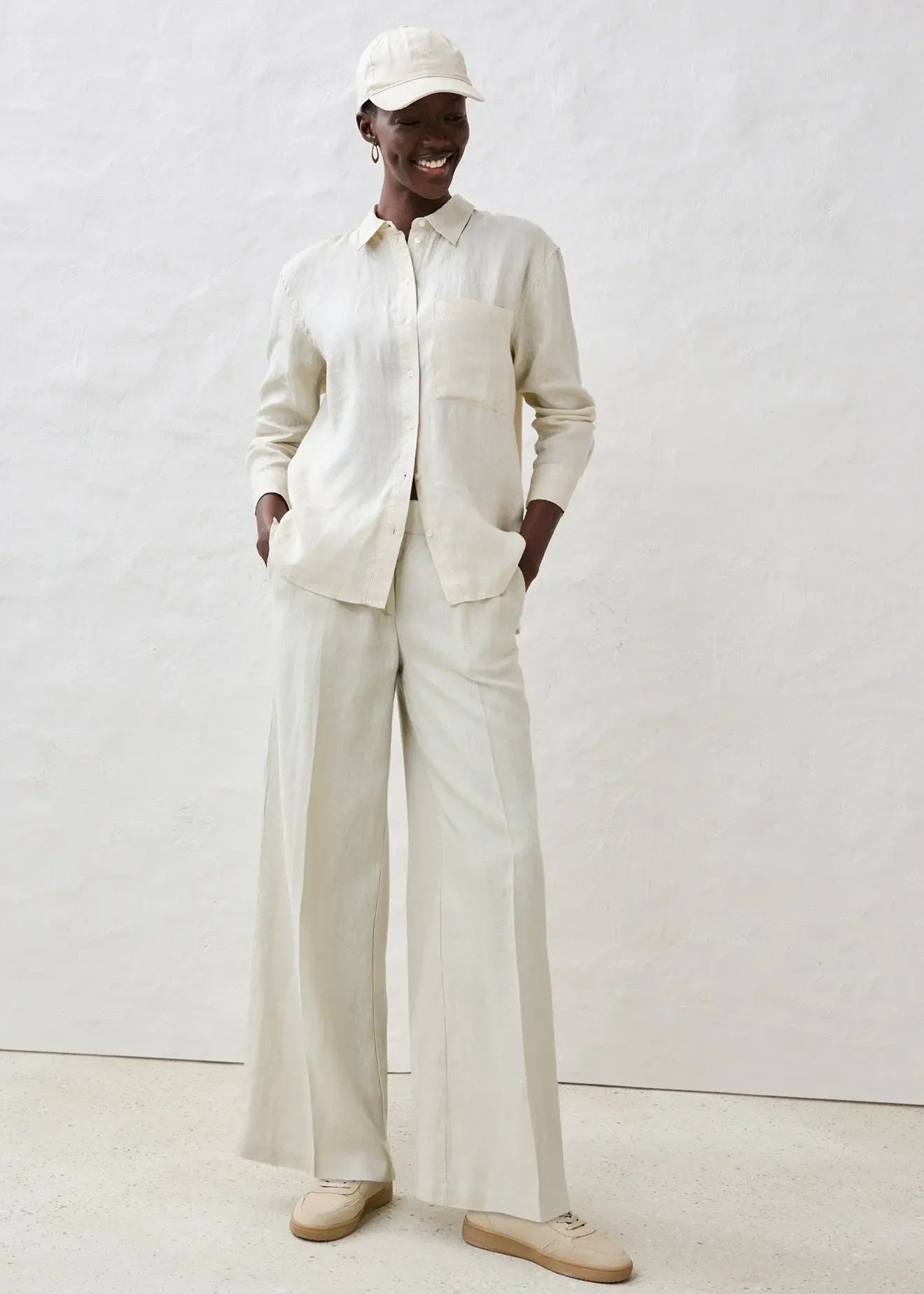 bonprix Pantalon en lin|Femme Premium|Pantalons