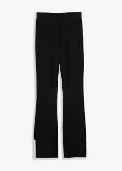 Femme bonprix Pantalons|Pantalon en Punto di Roma avec fentes contrastantes