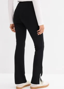 Femme bonprix Pantalons|Pantalon en Punto di Roma avec fentes contrastantes