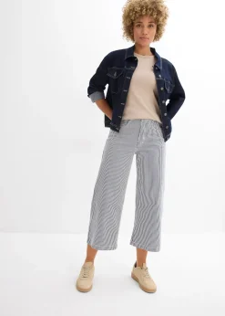 bonprix Pantalon en twill à taille élastiquée|Femme Pantalons