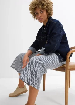 bonprix Pantalon en twill à taille élastiquée|Femme Pantalons